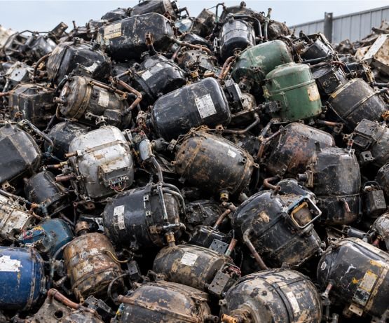the compressor scrap pile at universal scrap metal